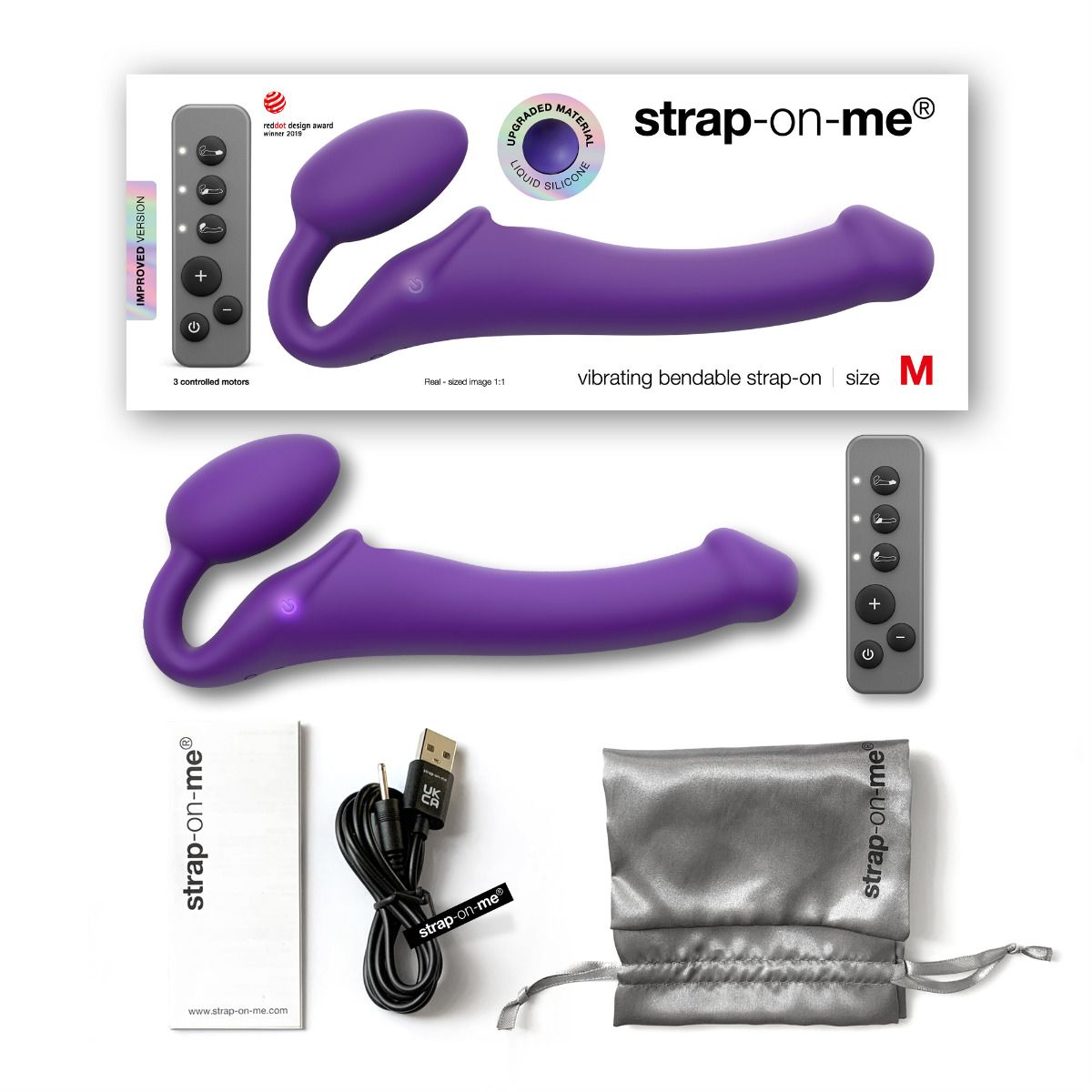 Strap On Me - Semi-Realistic Bendable Strap-On Purple - M - Image 5